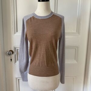 Banana Republic Women’s Camel Gray Contrast Women's Merino Wool Sweater Small P